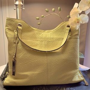Yellow pebble leather tote by Vince Camuto
